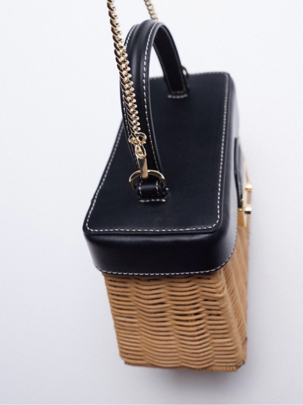 Zara Top Handle Woven Box Bag - Picture 5 of 9